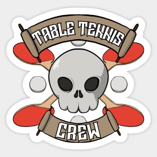 Table Tennis crew Jolly Roger pirate flag Sticker